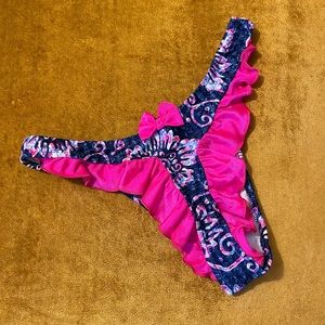 De Le Mer Ruffles and Bow Bikini Bottoms